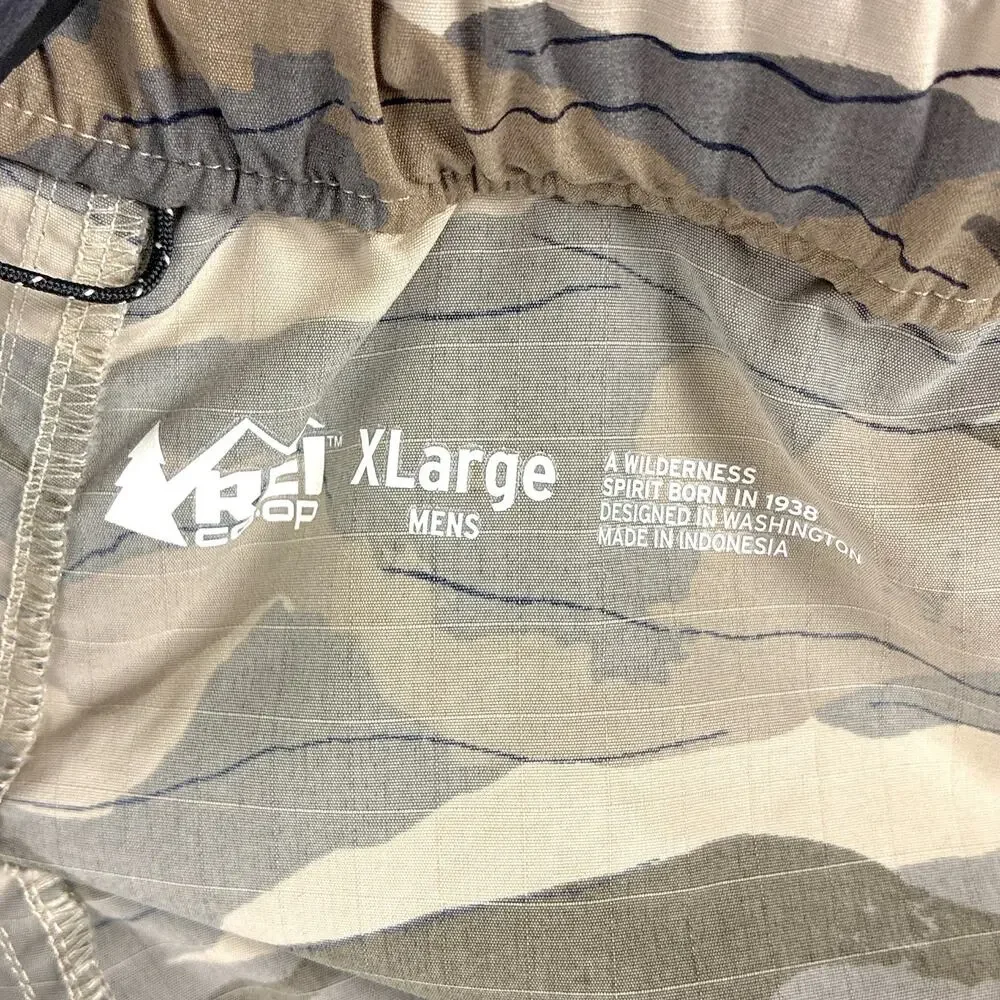 Rei Shorts Mens XL Camo Ripstop Trailmade Amphib Belted Nylon Trekking Climbing